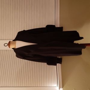 Tahari Black Womens Sweater Coat with Fur Cuffs Size Medium